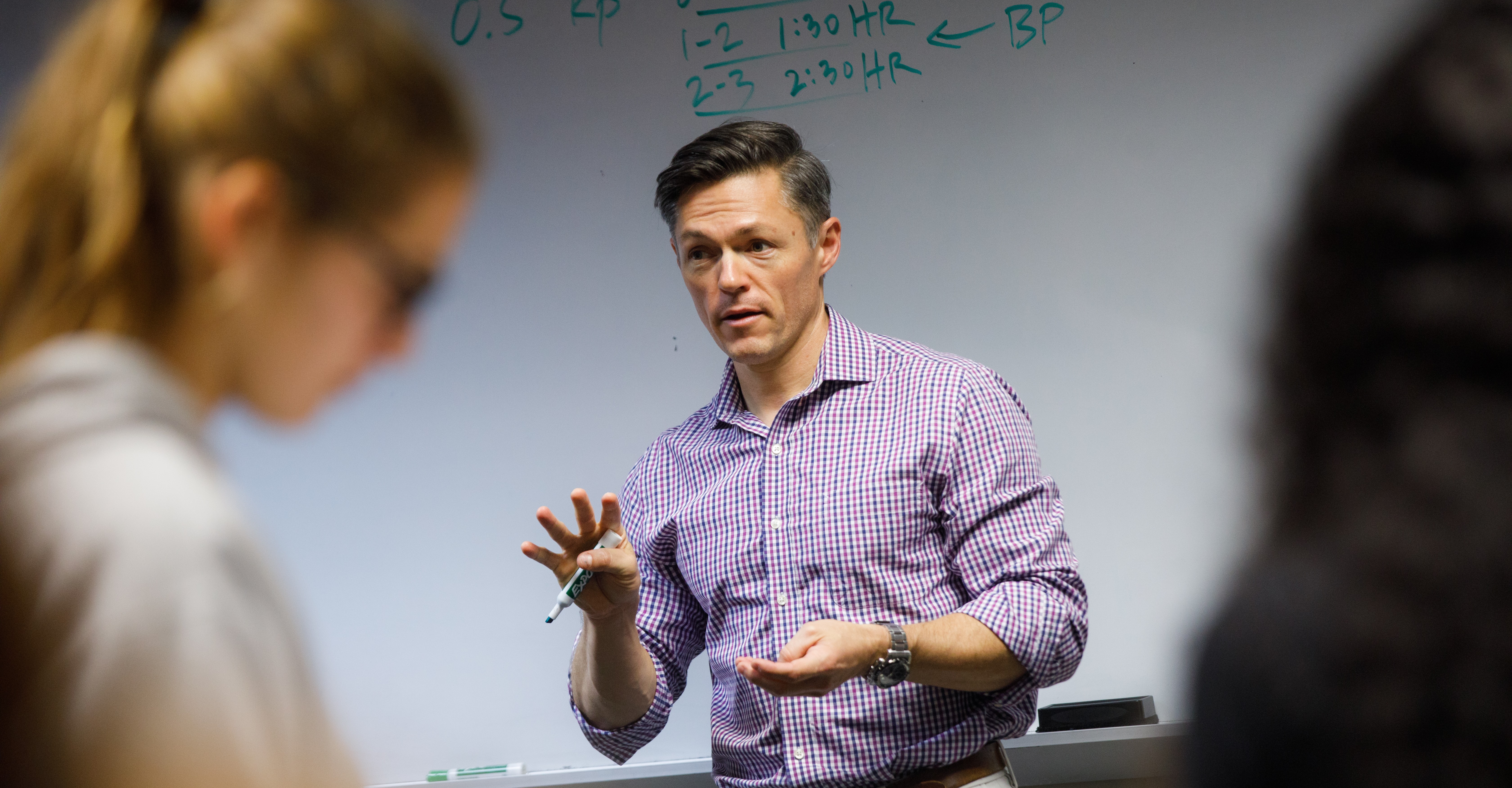 Photo of instructor in class