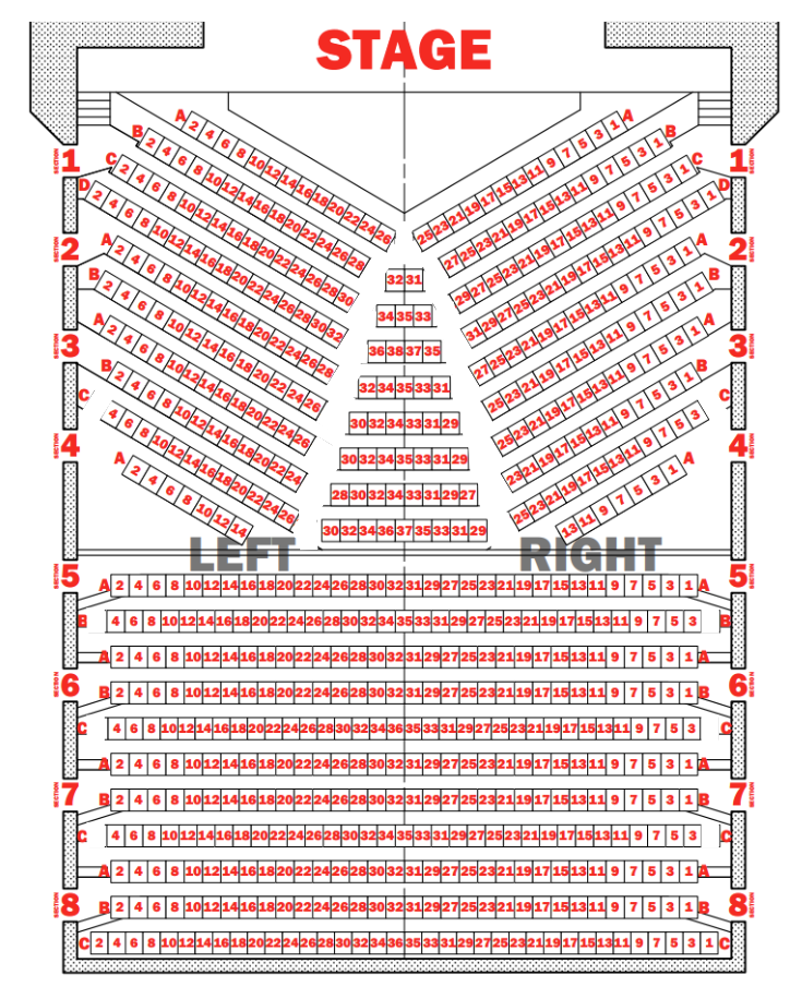 Main Theatre Seating Chart