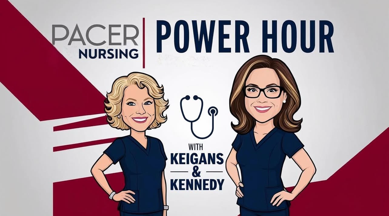 New episodes of Pacer Nursing Power Hour with Keigans and Kennedy are released every Wednesday at 12:00 a.m. on Spotify.