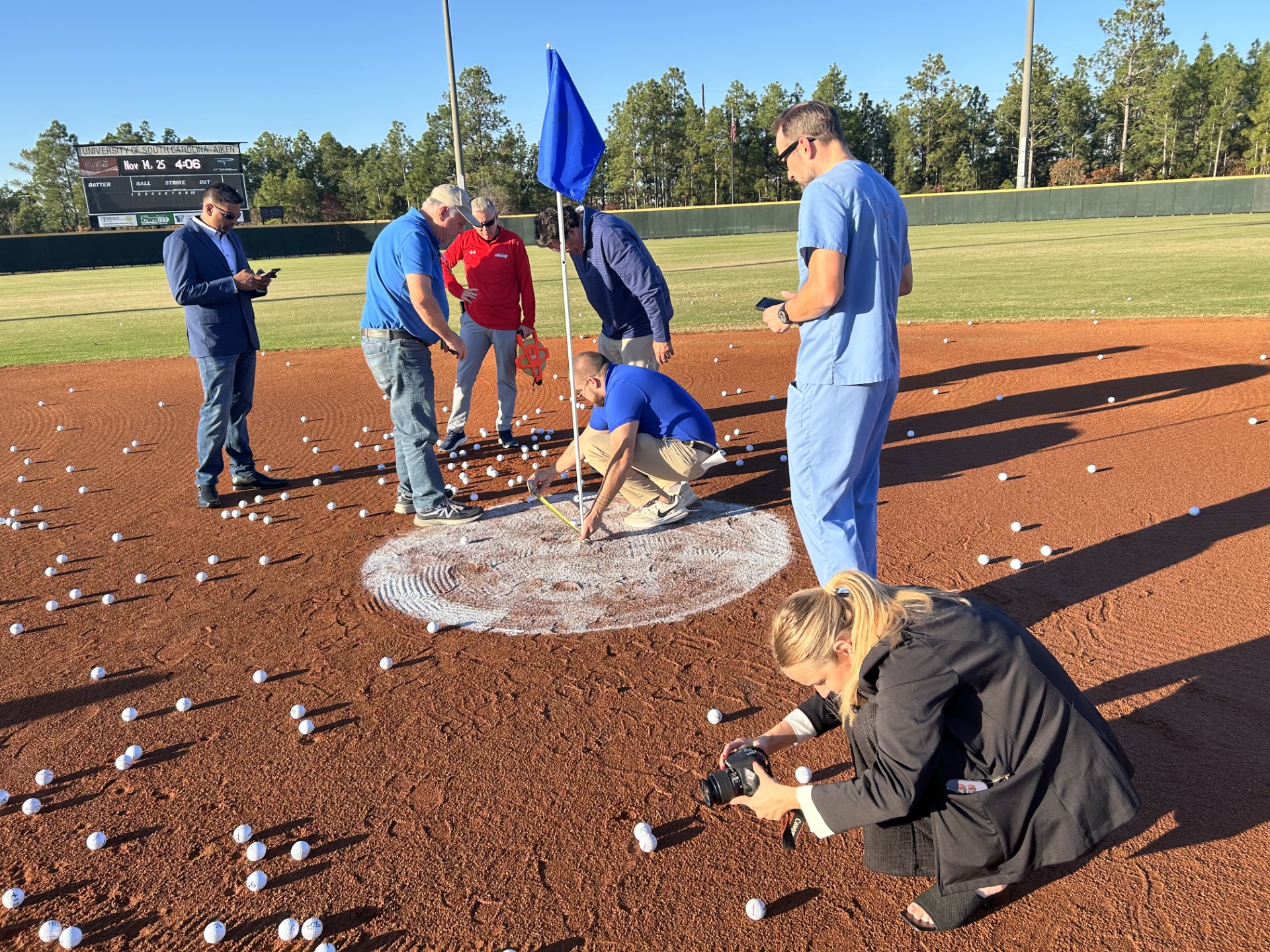 The Sertoma Club of Aiken donated some of the proceeds from its inaugural ball drop fundraiser to student scholarships at USCA. Photo courtesy of Sertoma Club of Aiken