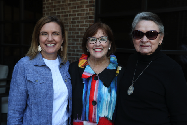 Dean Kate Chargualaf, left, stands next to former School of Nursing Dean Dr. Thayer McGahee, middle, and Dr. Julia Ball during the celebration.